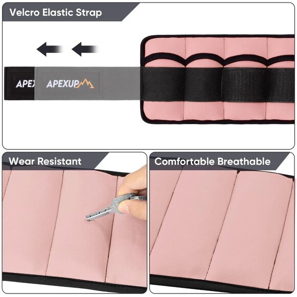 APEXUP 10 lbs Pair Adjustable Ankle Weights for Women and Men, Set of 2, NWOT - Picture 3 of 8